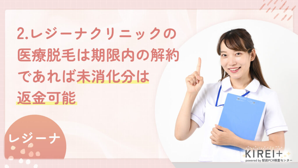 レジーナクリニックの医療脱毛は期限内の解約であれば未消化分は返金可能
