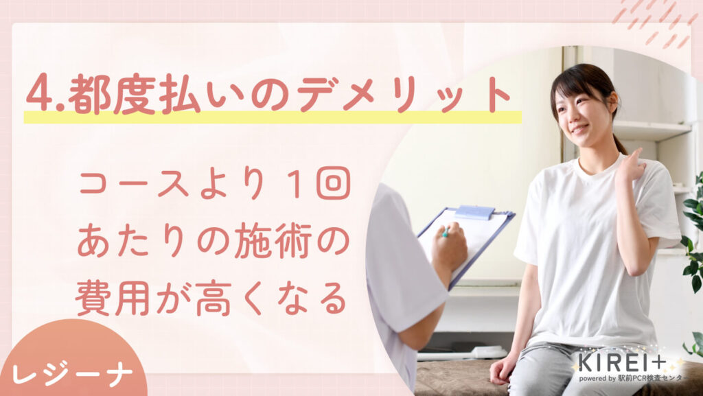 【都度払いのデメリット】コースより1回あたりの施術の費用が高くなる