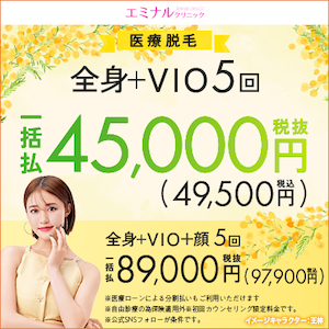 エミナルクリニックの医療脱毛45,000円