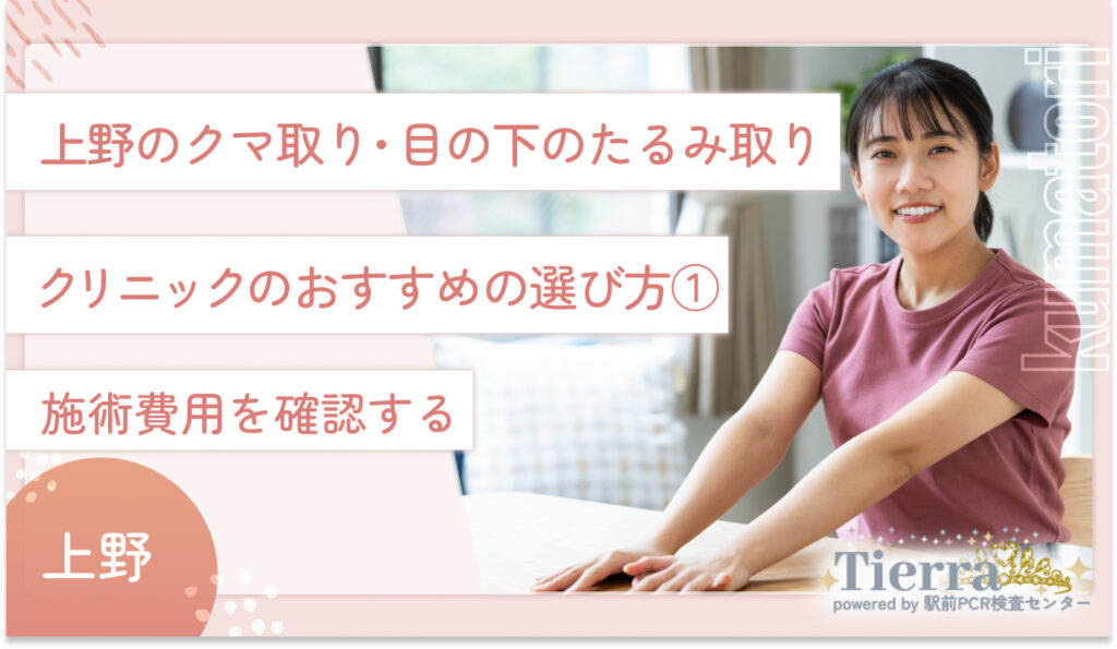 上野のクマ取り・目の下のたるみ取りクリニックのおすすめの選び方① 施術費用を確認する