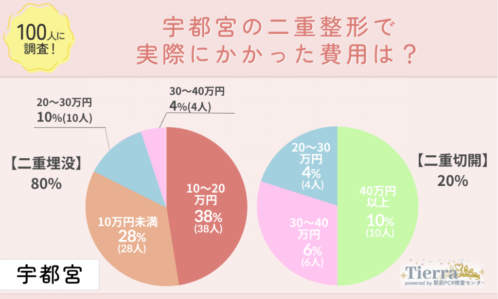 宇都宮の二重整形で実際にかかった費用は？
地域：宇都宮
