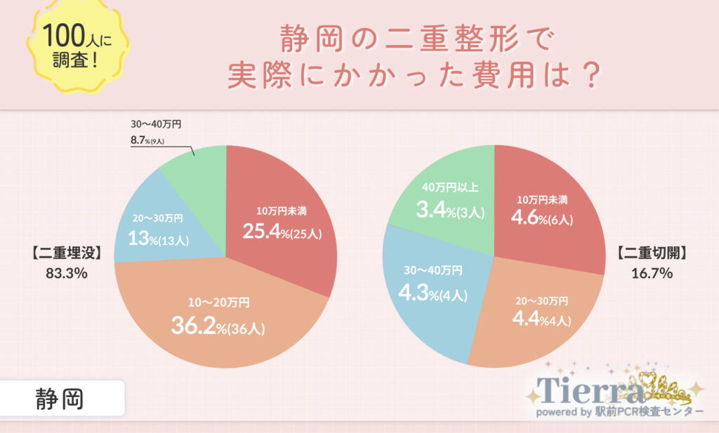 静岡の二重整形で実際にかかった費用は？