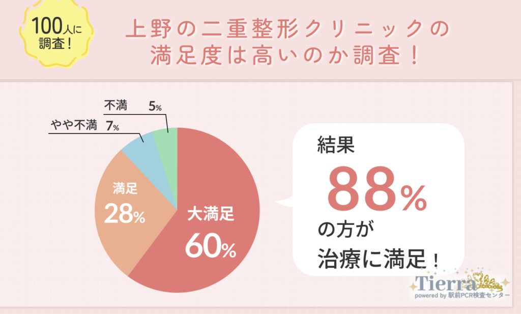 上野で二重整形した人にTierra編集部が独自アンケート調査!